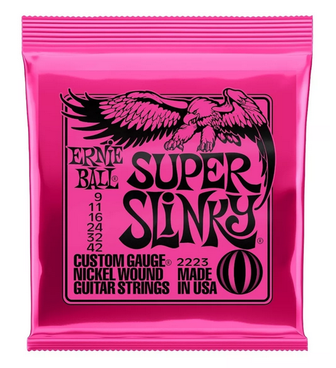 Paquete Cuerdas Guitarra Ernie Ball Super Slinky 09-42 2223
