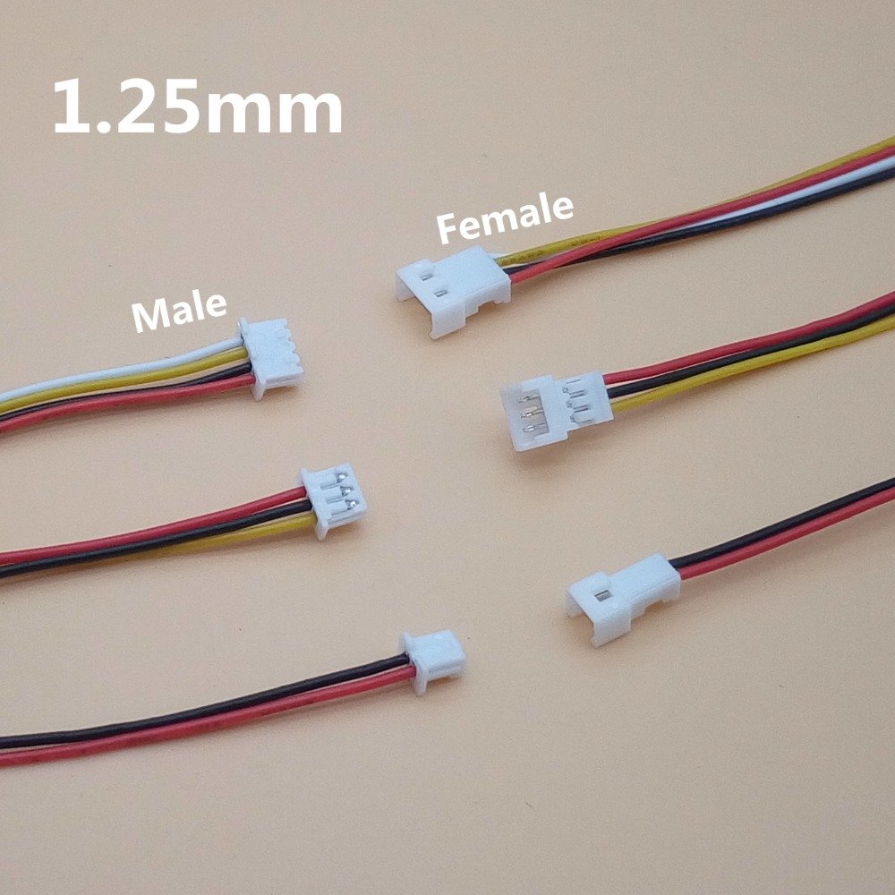 Conector JST 1.25mm 2 Pines Macho y Hembra Con Cable