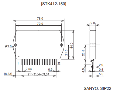 Stk412-150 AMPLIFICADOR DE AUDIO 150W +150W