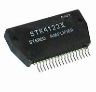 Circuito Integrado STK4122II diseñado para su uso como amplificador de potencia de audio  de dos canales 15 + 15 W.