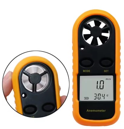 Anemómetro Digital de 0-30 m/s, medidor de velocidad del viento,-10 ~ 45C, probador de temperatura, Anemómetro con pantalla LCD de retroiluminación