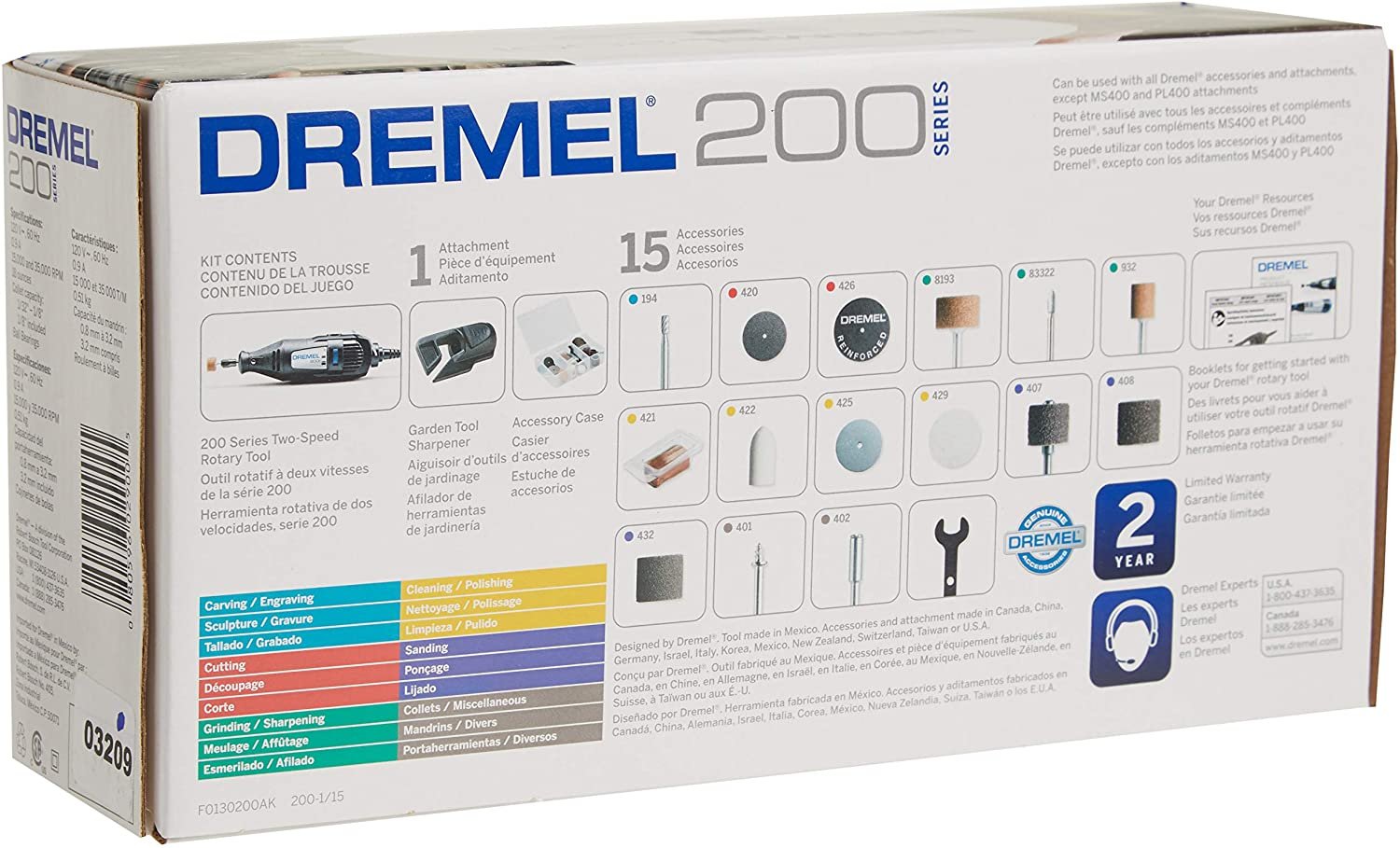 Dremel 200 Con 15 Accesorios