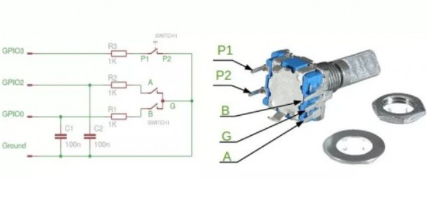 THIDO - EC11 Potenciometro Encoder Rotativo Con Interruptor Push