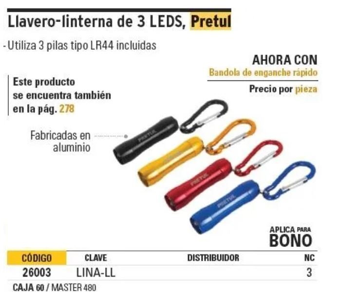 Lampara Tipo Llavero De Leds PRETUL